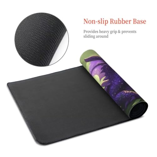 Gaming Mauspad Lila Mauspad XXL 700x400x3mm XXL Mousepad Drachen Schreibtischunterlage, mit Anti Rutsch Basis Mouse Pad, Wasserdicht, Langlebig Desk Mat für Tastatur und Maus, Gaming Zubehör G4-570 Bild 6