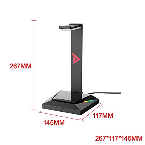 Gaming-Kopfhörerhalter mit 2 USB-Anschlüssen, Schreibtisch-Headset-Halter für Schreibtisch, Tisch Bild 2