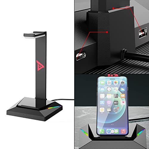 Gaming-Kopfhörerhalter mit 2 USB-Anschlüssen, Schreibtisch-Headset-Halter für Schreibtisch, Tisch Bild 4