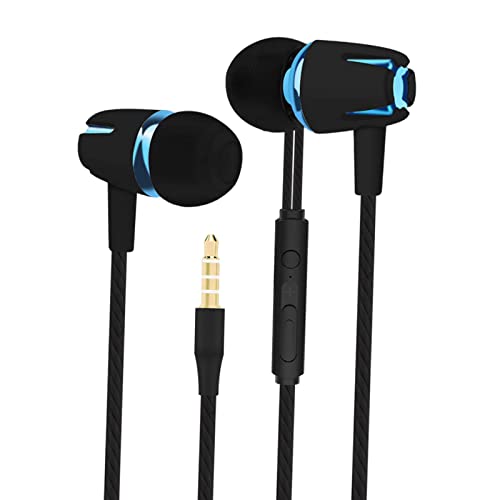 Phones Kabelgebundene Kopfhörer, kabelgebundene Ohrhörer, Headset für Laufen, Gaming, Übungen, Blau, Normal/Schwarz, Blau Bild 1