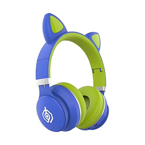 Stereo-Gaming-Headset mit Mikrofon für PC, Handy, Sound, Katzenohr-Kopfhörer, leicht, selbstjustierend, Over-Ear-Büro-Kopfhörer, Blaugrün, 150 x 100 x 50 mm, Blaugrün, 150 x 100 x 50 mm Bild 3