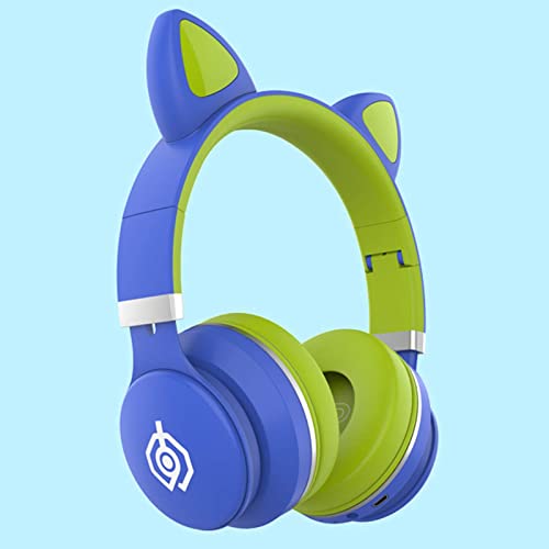 Stereo-Gaming-Headset mit Mikrofon für PC, Handy, Sound, Katzenohr-Kopfhörer, leicht, selbstjustierend, Over-Ear-Büro-Kopfhörer, Blaugrün, 150 x 100 x 50 mm, Blaugrün, 150 x 100 x 50 mm Bild 7