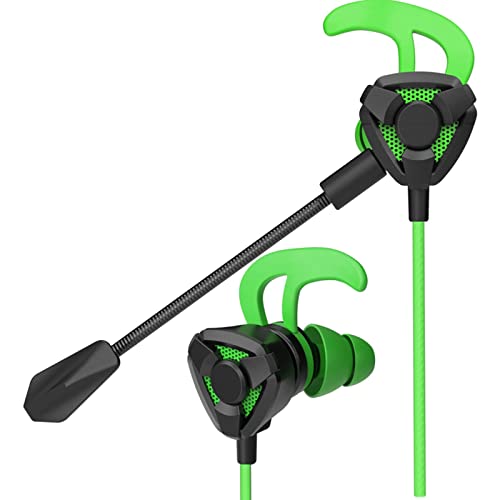 Gaming-In-Ear-Headset, Inline-Steuerung, leicht, kabelgebunden, Gaming-Ohrhörer für Laptop-Spiele – G9 Schwarz / Grün / G9 Schwarz (G9 Schwarz / Grün) Bild 1