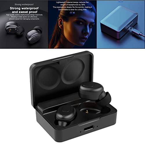 Kabellose Gaming-Ohrhörer, 12,7 cm (5 Zoll), niedrige Latenz, Gaming-Kopfhörer, Headset, Touch-Steuerung, mit Mikrofon, wasserdicht, Schwarz, 56 x 40 x 20 mm, 56 x 40 x 20 mm (Schwarz, 56 x 40 Bild 2