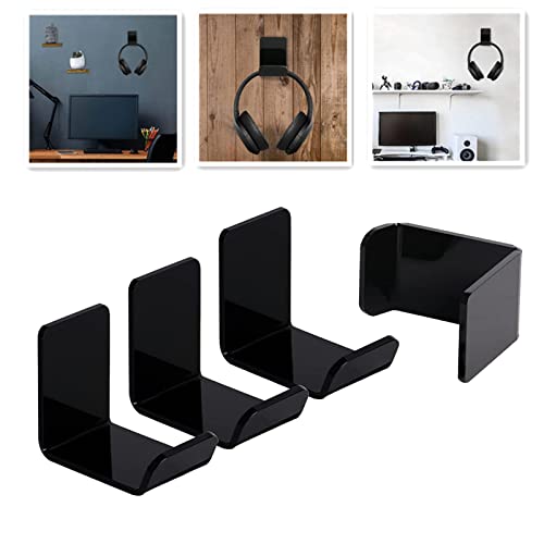 Kopfhörerständer, universal, platzsparend, Klemmhaken für PC-Gaming, alle Headsets, Schwarz/Schwarz, 4 Stück Bild 2