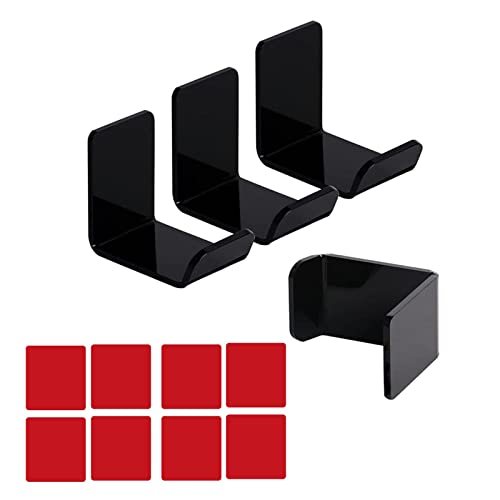 Kopfhörerständer, universal, platzsparend, Klemmhaken für PC-Gaming, alle Headsets, Schwarz/Schwarz, 4 Stück Bild 3