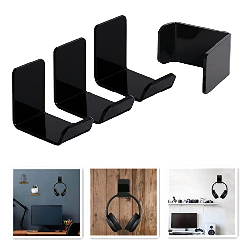 Kopfhörerständer, universal, platzsparend, Klemmhaken für PC-Gaming, alle Headsets, Schwarz/Schwarz, 4 Stück Bild 7