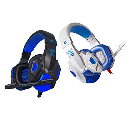2 x 3,5 mm Gaming-Kopfhörer, Stereo, Over-Ear-Headset, schwerer Bass-Kopfhörer, Mikrofon Bild 1