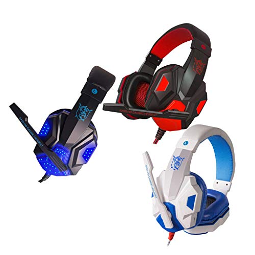 2 x 3,5 mm Gaming-Kopfhörer, Stereo, Over-Ear-Headset, schwerer Bass-Kopfhörer, Mikrofon Bild 3