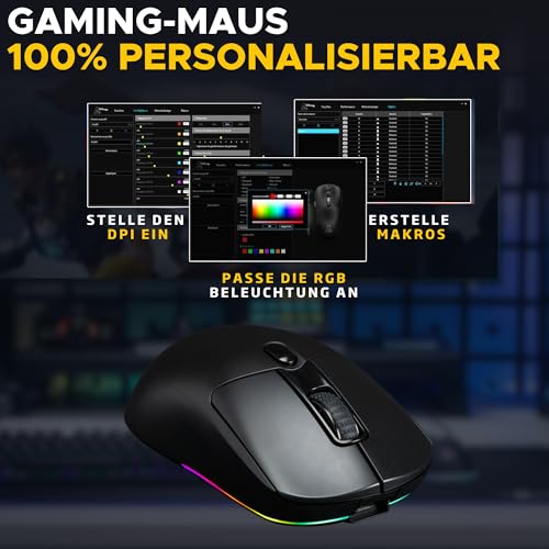The G-Lab – Kult Titanium – Kabellose Gaming-Maus Bluetooth / 2.4 GHz/Kabel – Triple-Modus, 100h Akkulaufzeit, RGB, 12.000 DPI – 100% personalisierbare für PC, PS4,PS5,Xbox – New Bild 4