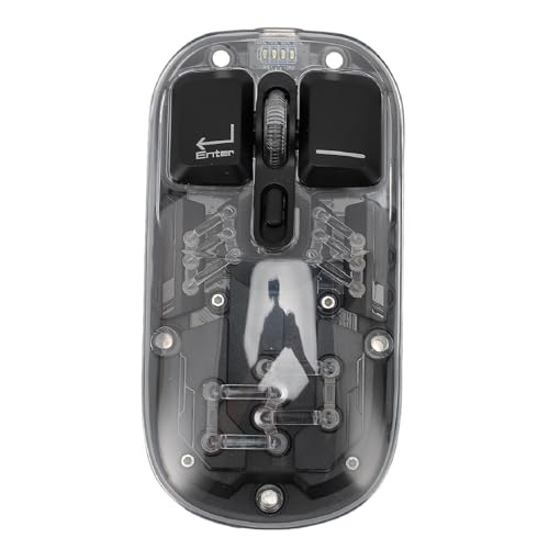 Cuifati Drahtlose Transparente Bluetooth-Maus, BT5.0 2,4 G Dual-Mode-USB-optische RGB-Wireless-Gaming-Maus, Wiederaufladbare Mute-Maus mit Klarem Kristallgehäuse für PC, Laptop, Tablet Bild 5