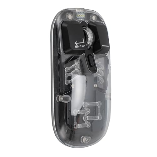 Cuifati Drahtlose Transparente Bluetooth-Maus, BT5.0 2,4 G Dual-Mode-USB-optische RGB-Wireless-Gaming-Maus, Wiederaufladbare Mute-Maus mit Klarem Kristallgehäuse für PC, Laptop, Tablet Bild 6