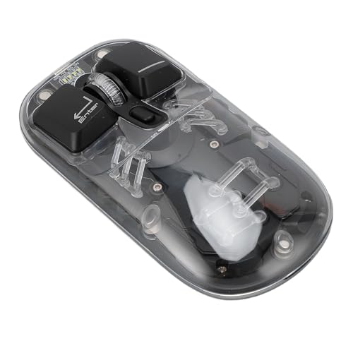 Cuifati Drahtlose Transparente Bluetooth-Maus, BT5.0 2,4 G Dual-Mode-USB-optische RGB-Wireless-Gaming-Maus, Wiederaufladbare Mute-Maus mit Klarem Kristallgehäuse für PC, Laptop, Tablet Bild 7
