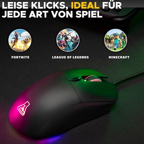 THE G-LAB – Kult Cobalt – Kabelgebundene Gaming-Maus USB - Reaktiver Sensor bis zu 12.800 DPI, Leichtgewicht, 6 Tasten, Anpassbares RGB – 100% personalisierbare Gaming-Maus – PC/PS4/PS5/Xbox Bild 6