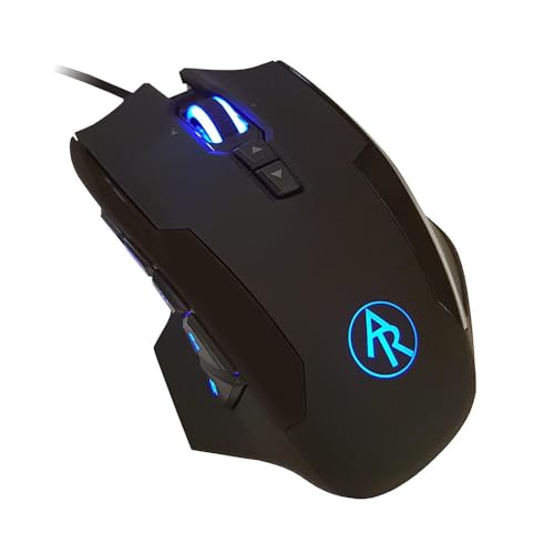 LC-POWER Gaming Maus 10800 DPI mit 12 programmierbaren Tasten – Allroyals AR-M1 | RGB | Gewicht anpassbar | 1000 Hz | USB | Schwarz Bild 2