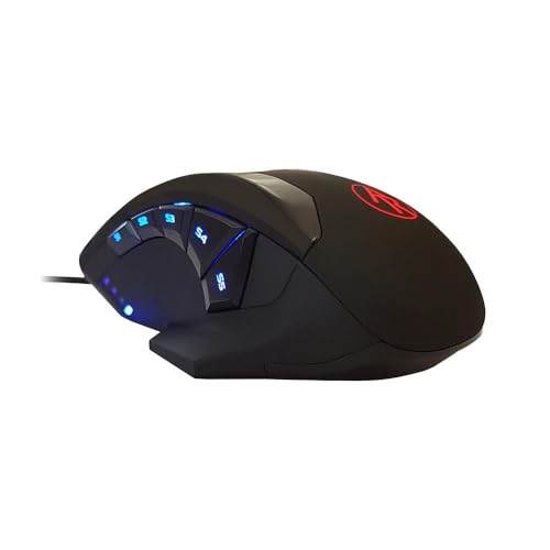 LC-POWER Gaming Maus 10800 DPI mit 12 programmierbaren Tasten – Allroyals AR-M1 | RGB | Gewicht anpassbar | 1000 Hz | USB | Schwarz Bild 6