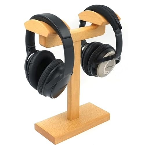 Kopfhörer Halter Doppelter Headset-Ständer Aus Buche Für Den Schreibtisch, Bietet Platz Für Zwei Universelle Gaming-Kopfhörer, PC-Gaming-Headset-Ständer Kopfhörerständer Bild 3