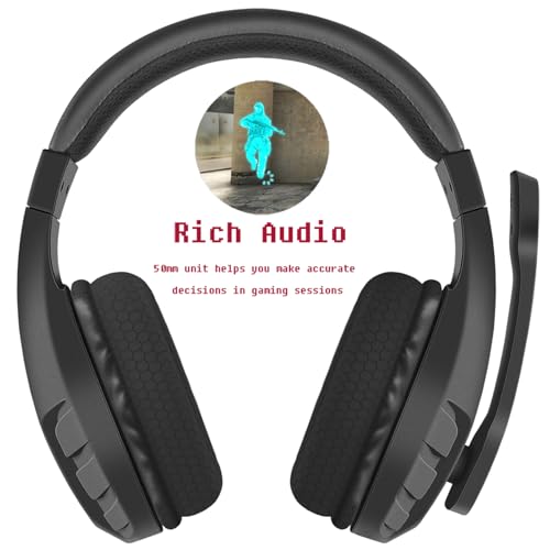 NUBWO U3 Gaming-Headset mit Mikrofon für PC, PS4, PS5, Xbox1, Mac, Switch, kabelgebundene Over-Ear-Gaming-Kopfhörer mit Mikrofon, klarer Anruf, leicht & Inline-Steuerung, Blau Bild 3