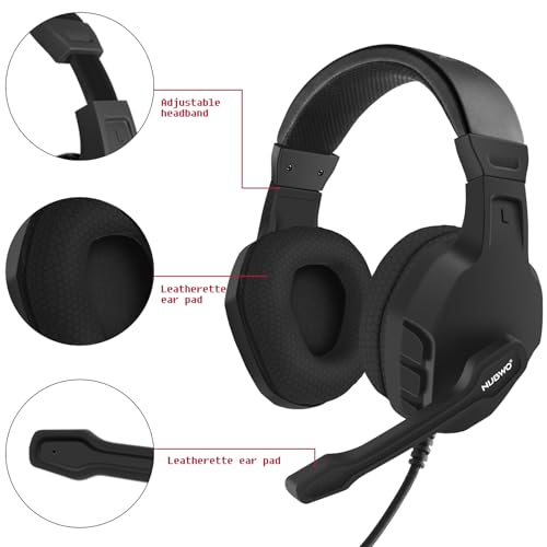 NUBWO U3 Gaming-Headset mit Mikrofon für PC, PS4, PS5, Xbox1, Mac, Switch, kabelgebundene Over-Ear-Gaming-Kopfhörer mit Mikrofon, klarer Anruf, leicht & Inline-Steuerung, Blau Bild 4