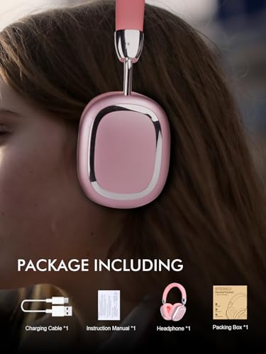 Micool Drahtloser Faltbarer Kopfhörer, Over-Ear Bluetooth Kopfhörer, Noise Cancelling Bluetooth Kopfhörer mit HiFi Stereo, Leichtes Gaming Headset mit Mikrofon, Einstellbarer On Ear Kopfhörer (pink) Bild 6