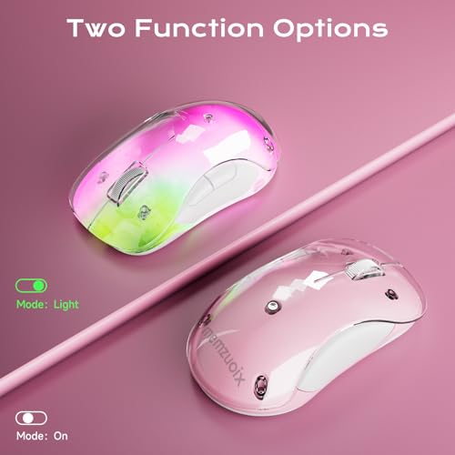 memzuoix LED Kabellose Maus – Wiederaufladbare 2.4G Optische Maus mit Magnetischer Abdeckung, Sanfter RGB-Beleuchtung, 1400 DPI, Ergonomisches Design mit USB-Empfänger für Laptop, PC und MacBook Bild 2