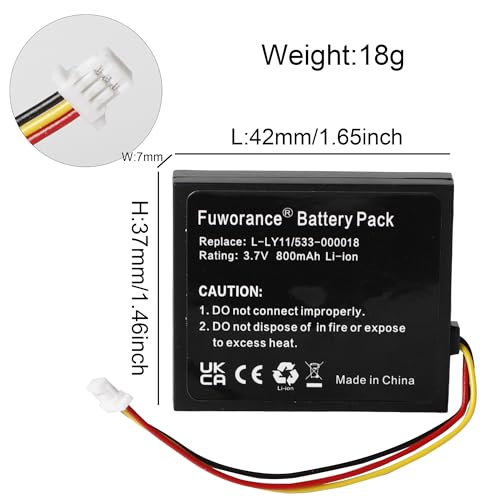 800 mAh 3,7 V 533-000018 Ersatzakku kompatibel mit Logitech MX Revolution, G930 G930 G930 Gaming-Headset F12440097, L-LY11 Lithium-ION Kopfhörer Audio Maus Tastatur Akku Bild 3