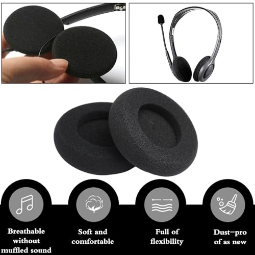6 Stück Kopfhörer Ohrpolster,Schaumstoff Polster,Ohrpolster,Ohrpolster Kopfhörer,Kopfhörer Polster,Kopfhörerpolster,Ersatz Ohrpolster Schaum Ohrkissen, 50mm Black Ersatz Earpads Audio Kopfhorer Bild 4