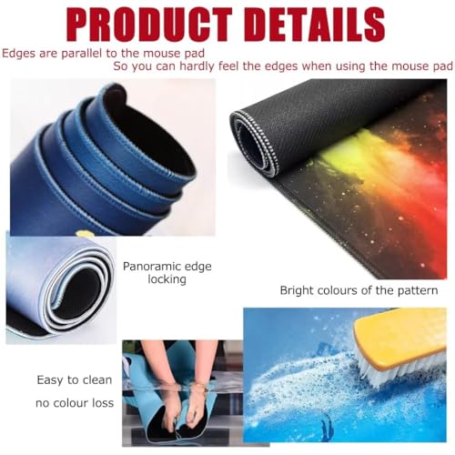 Mauspad Gaming Groß 900x500x4mm Decor XXL Mousepad Groß Wassxerdicht Tischunterlage Speed Gaming Maus Tastatur Matte PC Laptop rutschfeste Gummibasis Mouse Mat für Office Home Gamer J-295 Bild 5