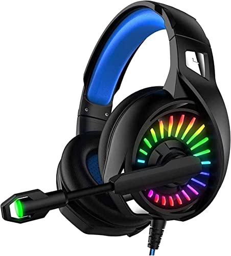 Gaming-Headset mit Stereo-Surround-Sound, PS4-Gaming-Headset mit Mikrofon und LED-Licht, Geräuschunterdrückung, Over-Ear-Kopfhörer, kompatibel mit PC, PS4-Controller, quadratischer Gürtel ist Bild 1
