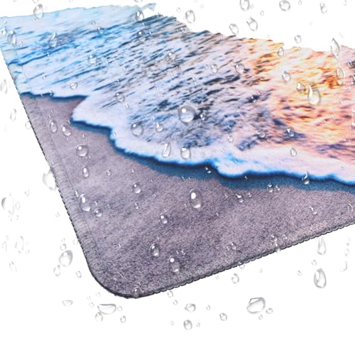 YUXIANLB Strand Sonnenuntergang Mauspad, Süßes Mauspad, individuelles Design für Computer und Laptop, rutschfeste Gummibasis, Büro- und Desktop-Zubehör (24x20 cm) Bild 5