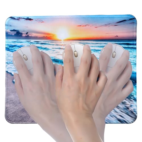 YUXIANLB Strand Sonnenuntergang Mauspad, Süßes Mauspad, individuelles Design für Computer und Laptop, rutschfeste Gummibasis, Büro- und Desktop-Zubehör (24x20 cm) Bild 6