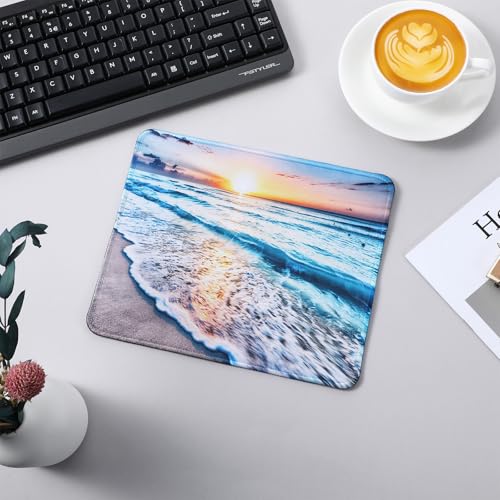 YUXIANLB Strand Sonnenuntergang Mauspad, Süßes Mauspad, individuelles Design für Computer und Laptop, rutschfeste Gummibasis, Büro- und Desktop-Zubehör (24x20 cm) Bild 7