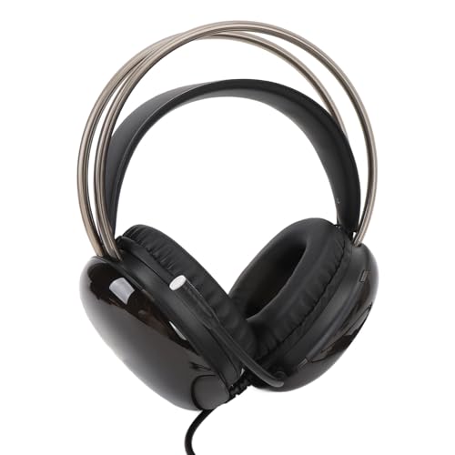Gaming-Headset, RGB-Beleuchtung, kabelgebunden, Verstellbarer Kopfbügel, Over-Ear-Kopfhörer mit Mikrofon für PC, PS4, Laptop, Schwarz Bild 2