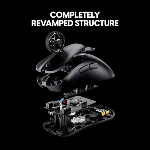 Pulsar Gaming Gears Xlite v4 Kabellose Gaming-Maus, Ultraleicht, 54 g, ergonomisch, optischer Schalter, 32000 DPI, 750 IPS, XS-1-Sensor, 8K-kompatibel (Mini, Schwarz) Bild 4