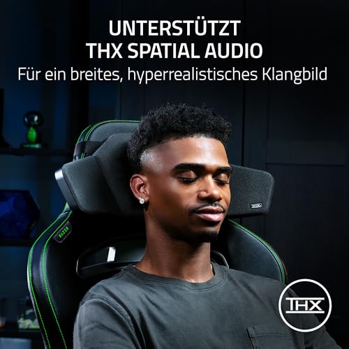 Razer Clio - THX Spatial Audio-fähiges kabelloses Lautsprecherkopfkissen (gepolsterte Auflage, 43mm Full Range Treiber, HyperSpeed Wireless und Bluetooth, 14 Std Akkulaufzeit) Schwarz Bild 4