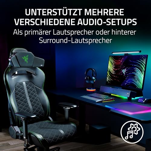Razer Clio - THX Spatial Audio-fähiges kabelloses Lautsprecherkopfkissen (gepolsterte Auflage, 43mm Full Range Treiber, HyperSpeed Wireless und Bluetooth, 14 Std Akkulaufzeit) Schwarz Bild 5