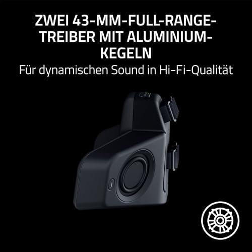 Razer Clio - THX Spatial Audio-fähiges kabelloses Lautsprecherkopfkissen (gepolsterte Auflage, 43mm Full Range Treiber, HyperSpeed Wireless und Bluetooth, 14 Std Akkulaufzeit) Schwarz Bild 6