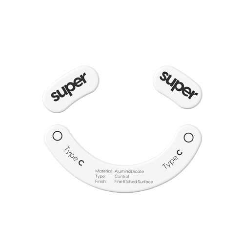 Superglide Glas-Maus-Skates – konsistent steuerbares Gleiten, polierte runde Kanten, super ausgewogene Gaming-Mausfüße mit robuster Sohle für Razer DeathAdder v3 Pro (Typ C, Weiß) Bild 1