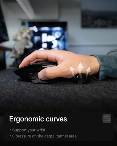 YaGee Handballenauflage Maus für Gaming, Ergonomische Wrist Rest, Handgelenkstütze für Rechtshänder, An die Maus anbringbar – PC Gamer Accessoire, Anti-Ermüdung, Leichtes Gleiten, Mini, Schwarz Bild 3