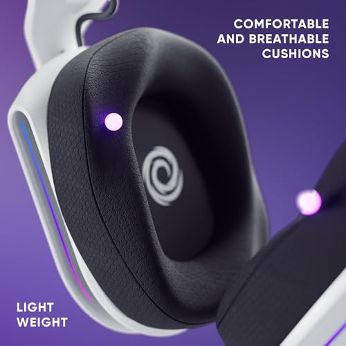 Oniverse Polaris Gaming-Headset, kabellos, kompatibel mit PS5, PS4, Switch, PC, Mobile, leicht, LED, niedrige Latenz 2,4 GHz oder Bluetooth, Akku 33 Stunden, virtueller Sound, 7.1 Sound, Bild 6