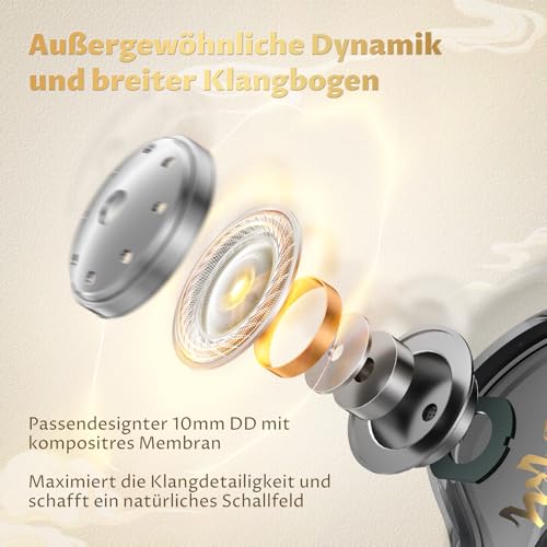 Yinyoo KBEAR MONKIE K01 Kabelgebundene Gaming Ohrhörer, 1DD Leichter Gaming-In-Ear-Monitor mit 3,5-mm-Stecker, HiFi Immersive Bass In Ear-Kopfhörer Kompatibel mit Xbox/PS5/PC/Switch Bild 4