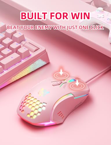 Kabelgebundene PC-Gaming-Maus: Hochpräziser Sensor, RGB-Hintergrundbeleuchtung, einstellbare DPI, 7 programmierbare Tasten, ergonomische Maus für Büro und Gaming unter Windows/Mac/Linux/Chrome OS Bild 7