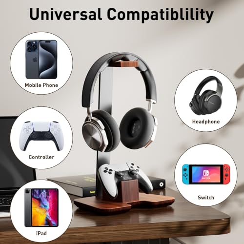 Controller Ständer Holz Kopfhörer Ständer für Schreibtisch Gaming Schreibtisch Zubehör Controller Halter für Gaming Equipment Headset Halter Bild 5