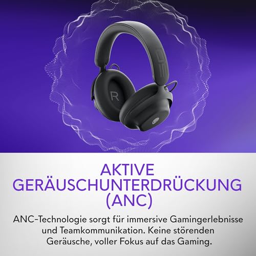 Alienware Pro Wireless Gaming-Headset - 50 mm Graphen-Treiber, KI-Geräuschunterdrückung, Hybrid ANC, Bis zu 75 Stunden Akkulaufzeit, Dark Side of the Moon Bild 4