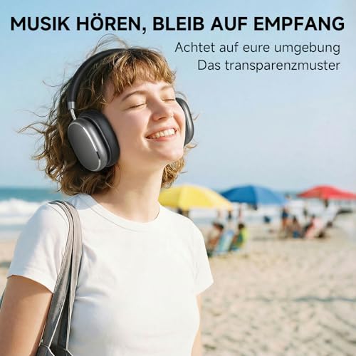 NC95 Kopfhörer Kabellos Bluetooth 6.0,Hybrid Noise Cancelling Kopfhörer mit Drehknopf,120+ Stunden Spielzeit,EQ Personalisierung per App,Geeignet für Reisen und Training Bild 3