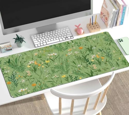 Mauspad Gaming Groß 1200x600x4mm Grass XXL Mousepad Groß Wassxerdicht Tischunterlage Speed Gaming Maus Tastatur Matte PC Laptop rutschfeste Gummibasis Mouse Mat für Office Home Gamer J-489 Bild 2