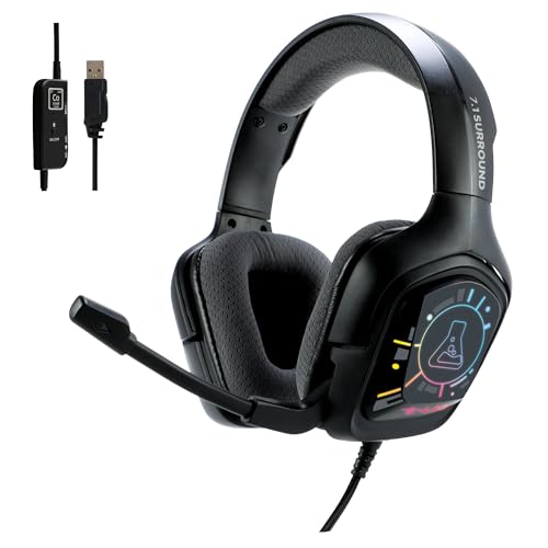 THE G-LAB - Korp Cobalt 7.1 EX - Gaming Headset mit 7.1 Surround Sound - Gaming Headset USB mit RGB-Beleuchtung, Flexiblem Mikrofon, Leicht und Komfortabel - PS5, PS4, PC, Xbox - Neu Bild 1