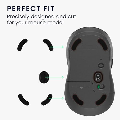 kwmobile Mouse Feet Sticker kompatibel mit Logitech M650 Wireless Ersatz Glider - Mausfüße passgenau - Maus Glides in Schwarz Bild 3