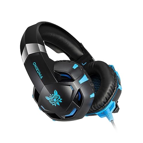SUNCN Gaming-Kopfhörer mit Kabel, Größe M, Blau Bild 1