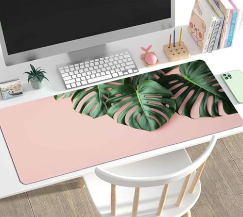 Mauspad Gaming Groß 1200x600x4mm Leaves XXL Mousepad Groß Wassxerdicht Tischunterlage Speed Gaming Maus Tastatur Matte PC Laptop rutschfeste Gummibasis Mouse Mat für Office Home Gamer J-559 Bild 2
